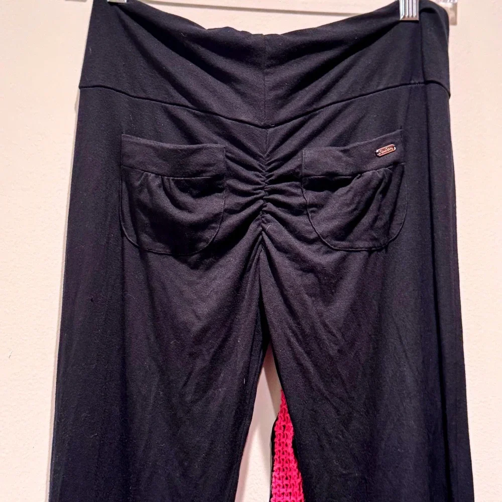 Beach Bunny Y2K Black Pink Crochet Tracksuit Low Rise Scrunch Flare Hoodie Set - Picture 5 of 9